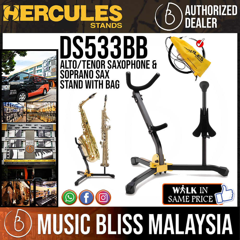 Supporto Per Sassofono Hercules DS533BB - Per Alto/Tenor E Soprano - Con Borsa