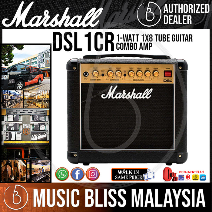 Marshall DSL1CR 1-watt 1x8 Tube Guitar Combo Amp - Music Bliss Malaysia