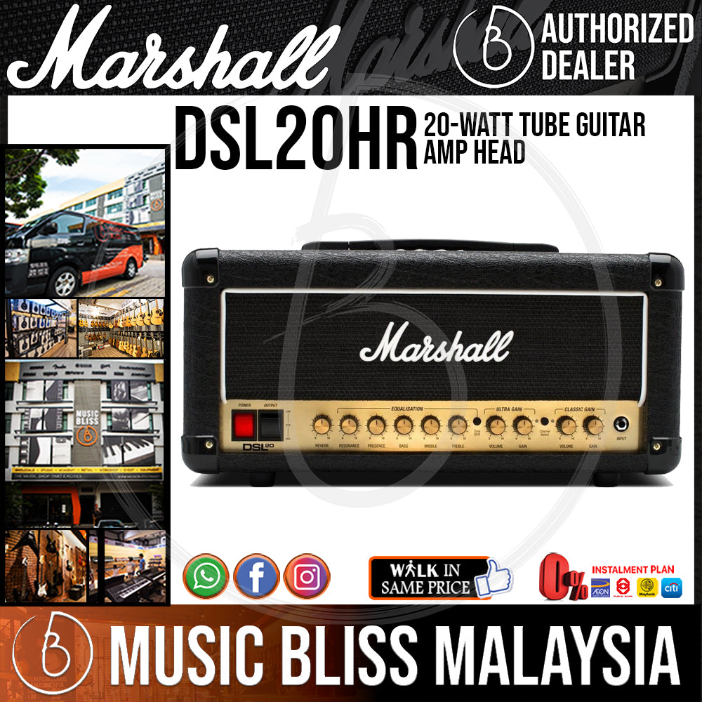 Marshall dsl20hr 20w tube guitar amp head top