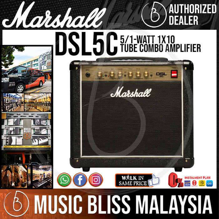 Marshall DSL5C 5/1-watt 1x10 Tube Combo Amplifier | Music Bliss