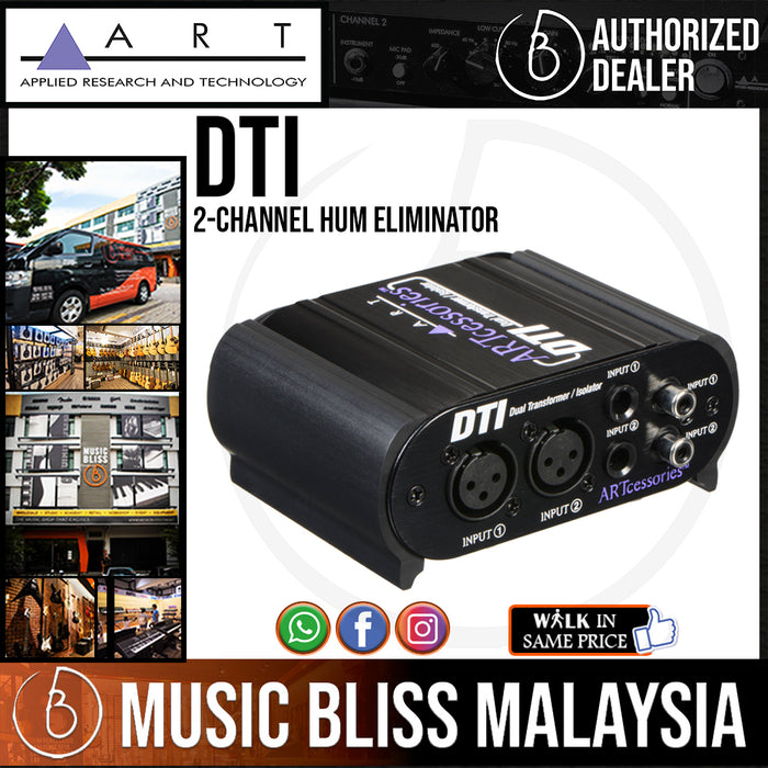 ART DTI 2-channel Hum Eliminator with XLR, 1/4", and RCA Inputs and Outputs - Music Bliss Malaysia