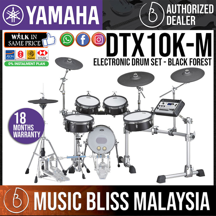 Yamaha DTX10K-M Electronic Drum Set - Black Forest - Music Bliss Malaysia