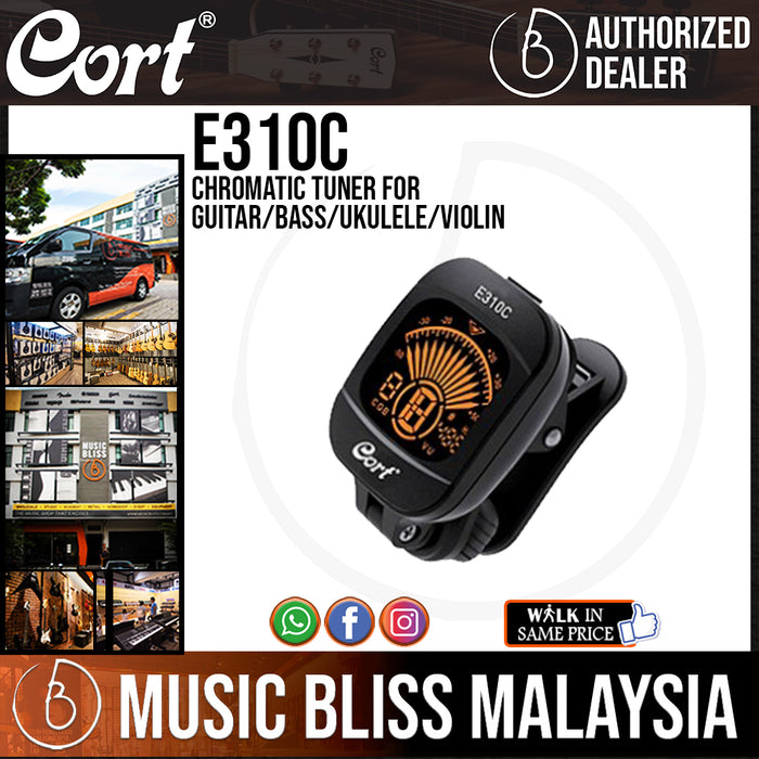 Cort E310C Chromatic Tuner for Guitar, Bass, Ukulele, Violin (E-310C / E 310C) - Music Bliss Malaysia