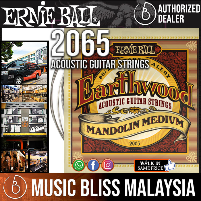 Ernie Ball 2065 Earthwood Mandolin Medium Loop End 80/20 Bronze (10-36) - Music Bliss Malaysia