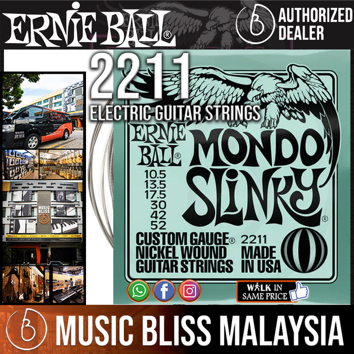 Ernie Ball 2211 Mondo Slinky Nickel Wound Electric Guitar Strings (10.5-52) - Music Bliss Malaysia