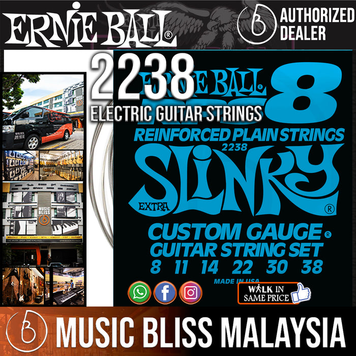 Ernie Ball 2238 Extra Slinky RPS Nickel Wound Electric Guitar Strings (8-38) - Music Bliss Malaysia