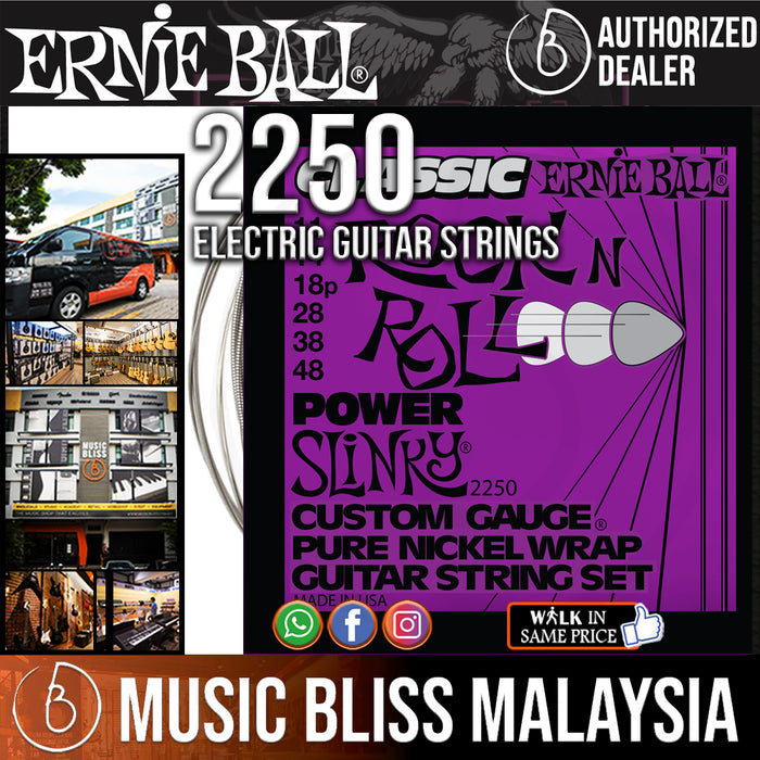 Ernie Ball 2250 Power Slinky Classic Rock N Roll Electric Guitar Strings (11-48) - Music Bliss Malaysia