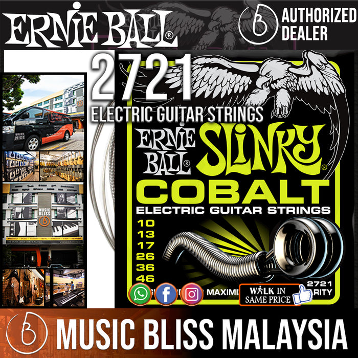 Ernie Ball 2721 Regular Slinky Cobalt Electric Guitar Strings (10-46) - Music Bliss Malaysia