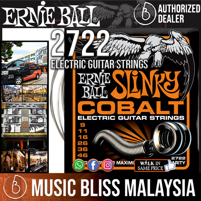 Ernie Ball 2722 Hybrid Slinky Cobalt Electric Guitar Strings (9-46) - Music Bliss Malaysia