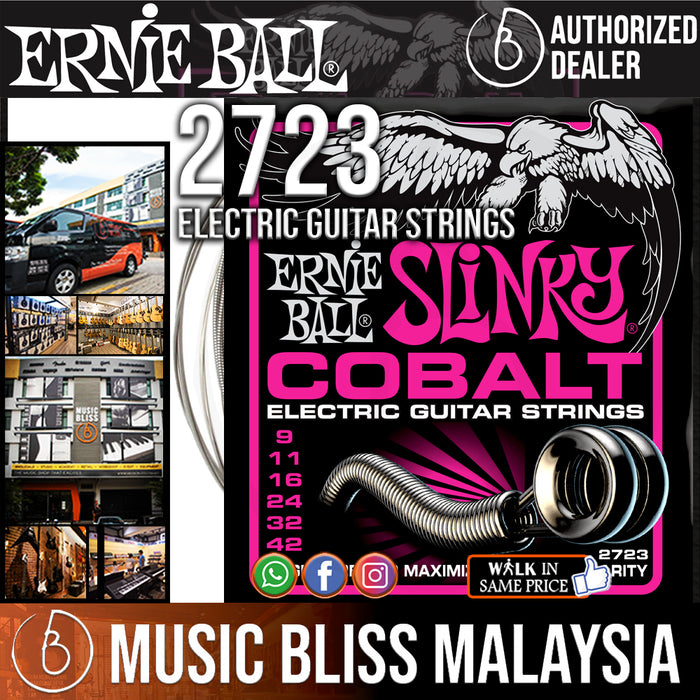 Ernie Ball 2723 Super Slinky Cobalt Electric Guitar Strings (9-42) - Music Bliss Malaysia