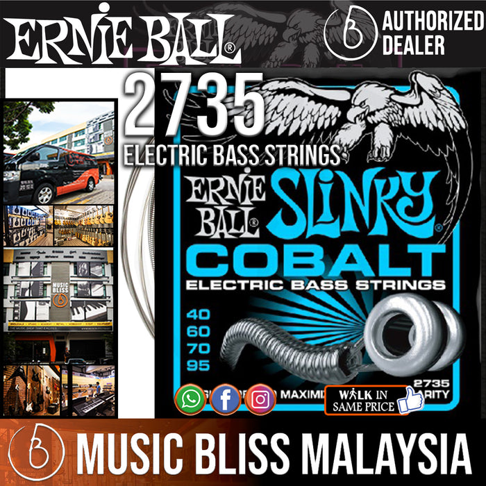 Ernie Ball 2735 Extra Slinky Cobalt Electric Bass Strings(40-95) - Music Bliss Malaysia