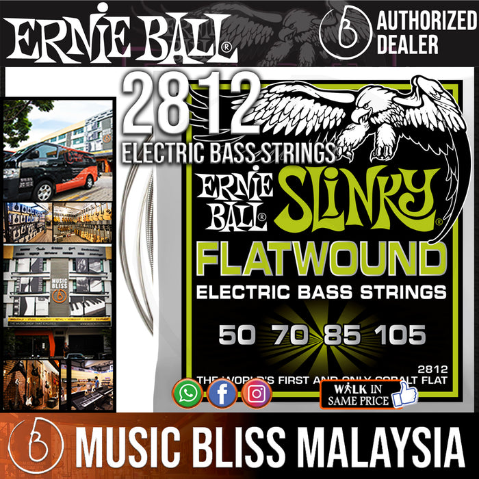 Ernie Ball 2812 Regular Slinky Flatwound Electric Bass Strings (50-105) - Music Bliss Malaysia