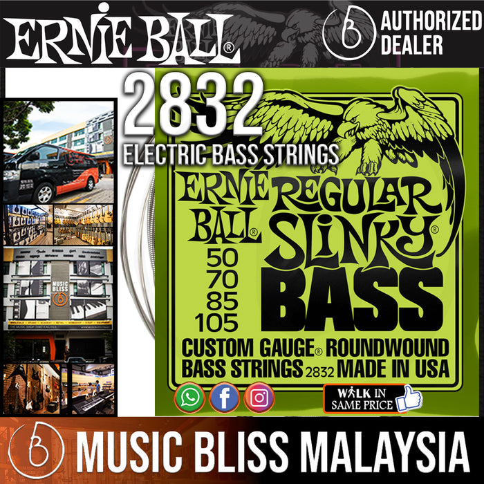 Ernie Ball 2832 Regular Slinky Nickel Wound Electric Bass Strings (50-105) - Music Bliss Malaysia