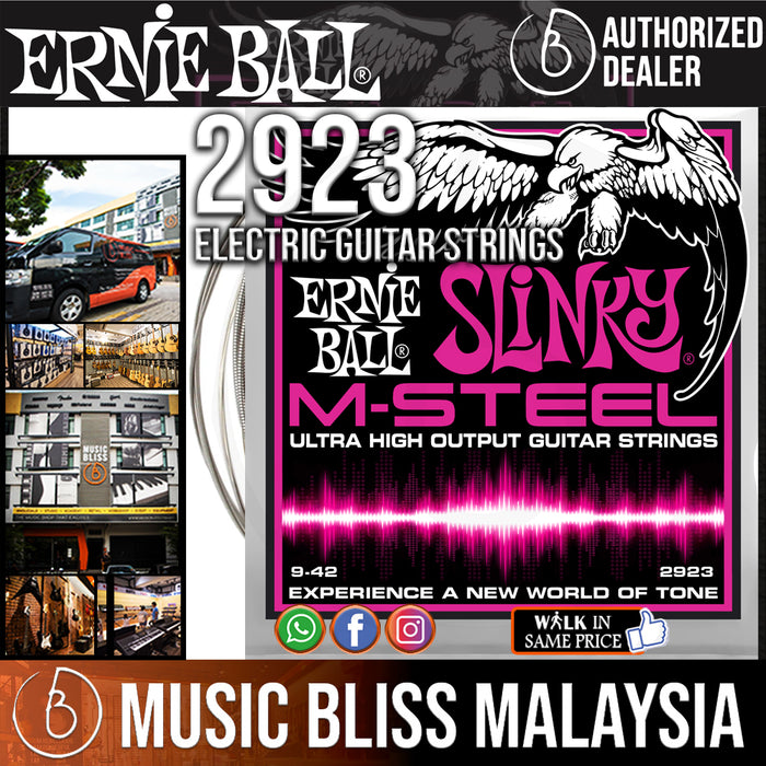 Ernie Ball 2923 Super Slinky M-Steel Electric Guitar Strings (9-42) - Music Bliss Malaysia