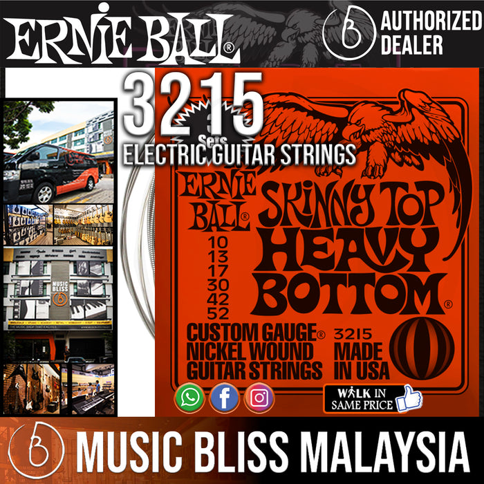 Ernie Ball 3215 Skinny Top Heavy Bottom Nickel Wound Electric Strings - 3-Pack (10-52) - Music Bliss Malaysia