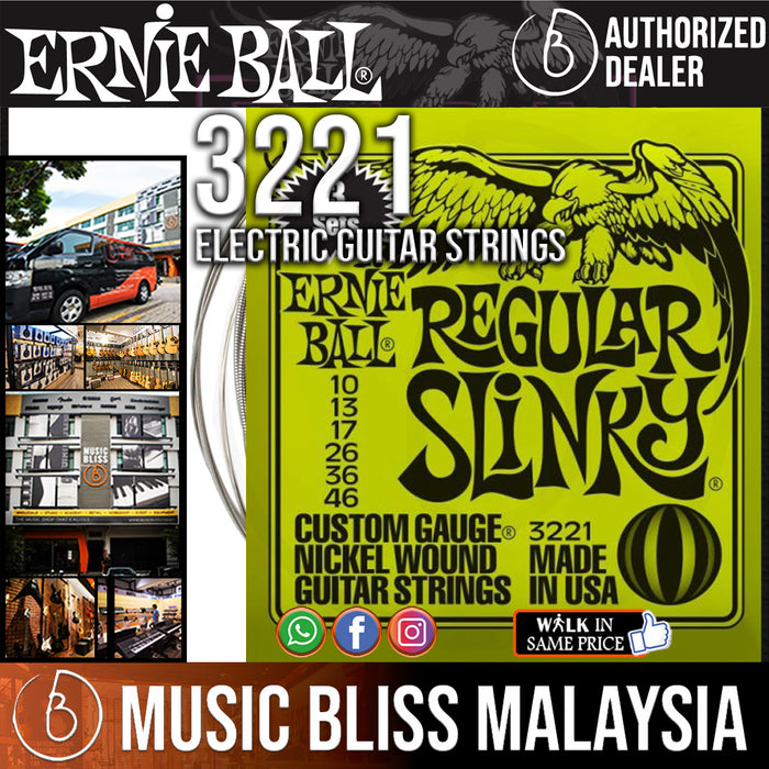 Ernie Ball Regular Slinky Nickel Wound Electric Guitar Strings 3 Pack -  10-46 Gauge