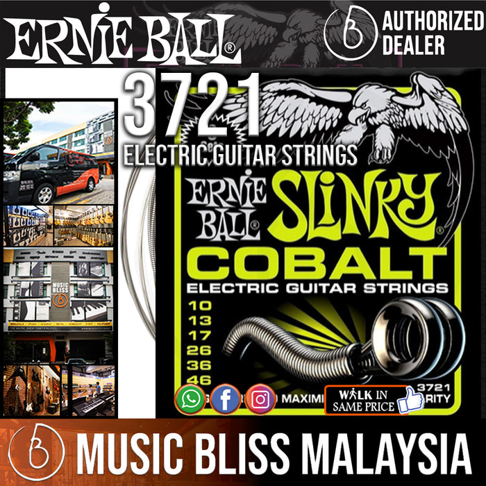 Ernie Ball 3721 Regular Slinky Cobalt Electric Guitar Strings - 3-Pack (10-46) - Music Bliss Malaysia