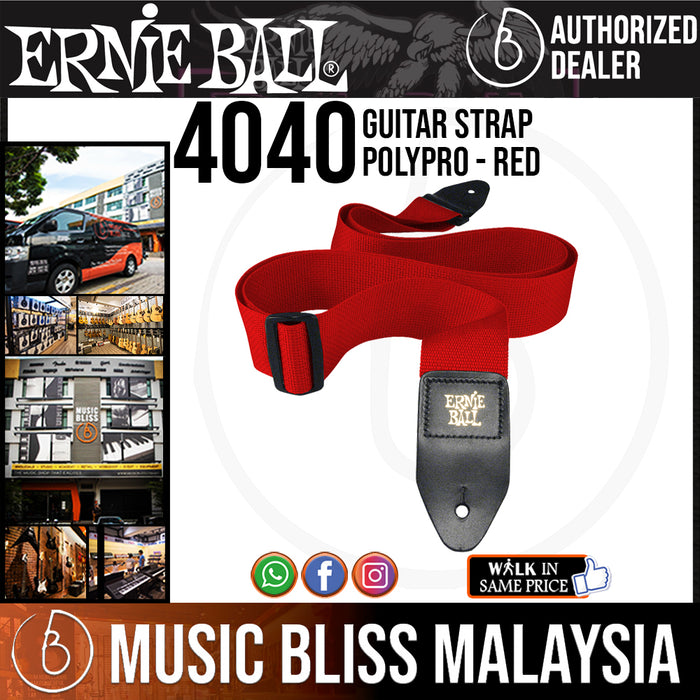 Ernie Ball 2" Polypro Guitar Strap - Red (P04040) - Music Bliss Malaysia