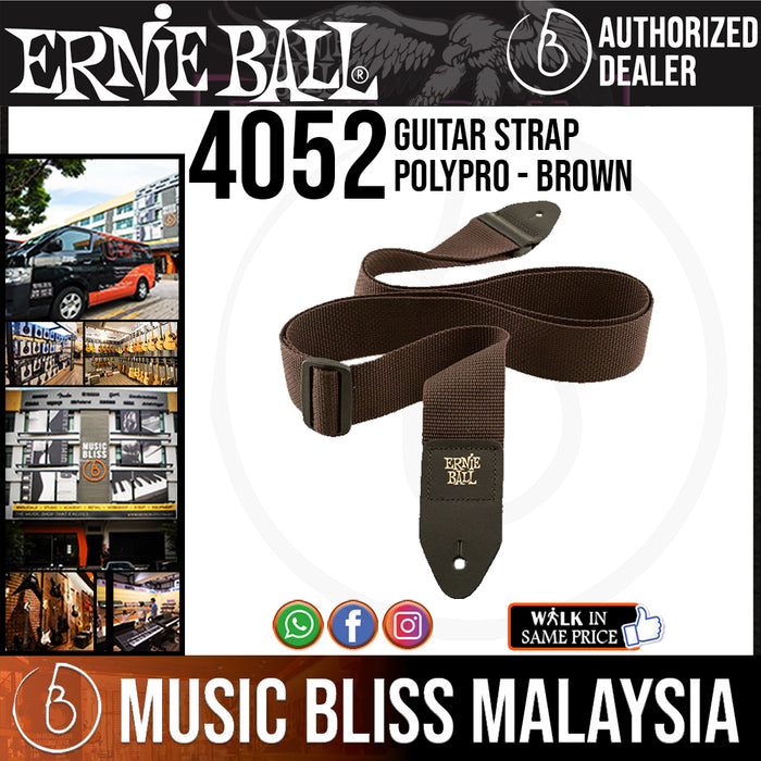 Ernie Ball 2" Polypro Guitar Strap - Brown (P04052) - Music Bliss Malaysia