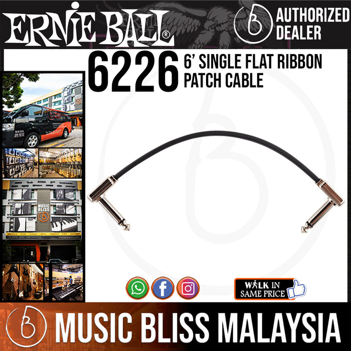 Ernie Ball 6226 6” Single Flat Ribbon Patch Cable (P06226) - Music Bliss Malaysia
