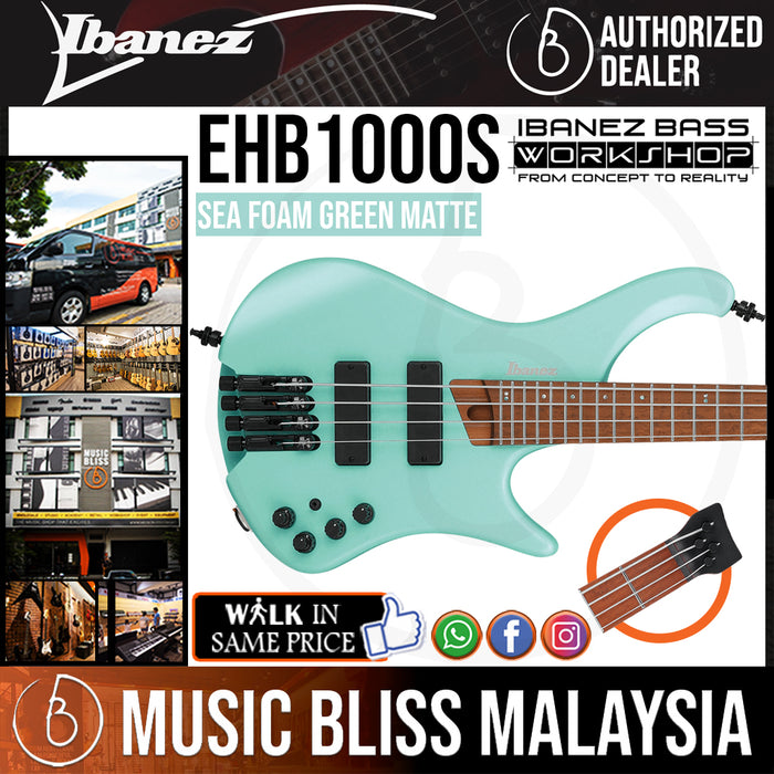 Ibanez Bass Workshop EHB1000S Bass Guitar - Sea Foam Green Matte - Music Bliss Malaysia