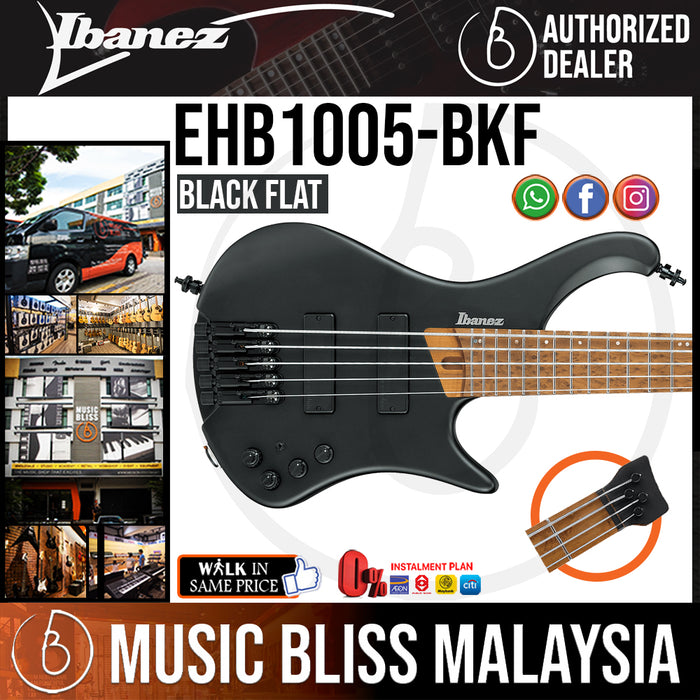 Ibanez Bass Workshop EHB1005 Bass Guitar - Black Flat (EHB1005-BKF) - Music Bliss Malaysia