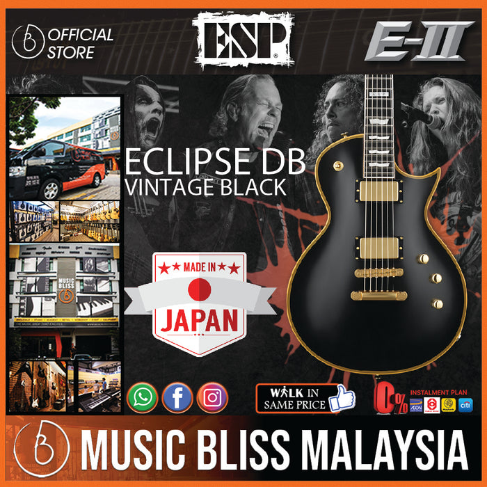 ESP E-II Eclipse DB - Vintage Black [Made in Japan] - Music Bliss Malaysia