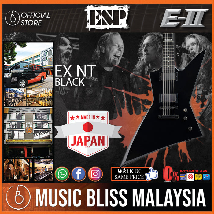 ESP E-II EX NT with Hardshell Case - Black [Made in Japan] - Music Bliss Malaysia