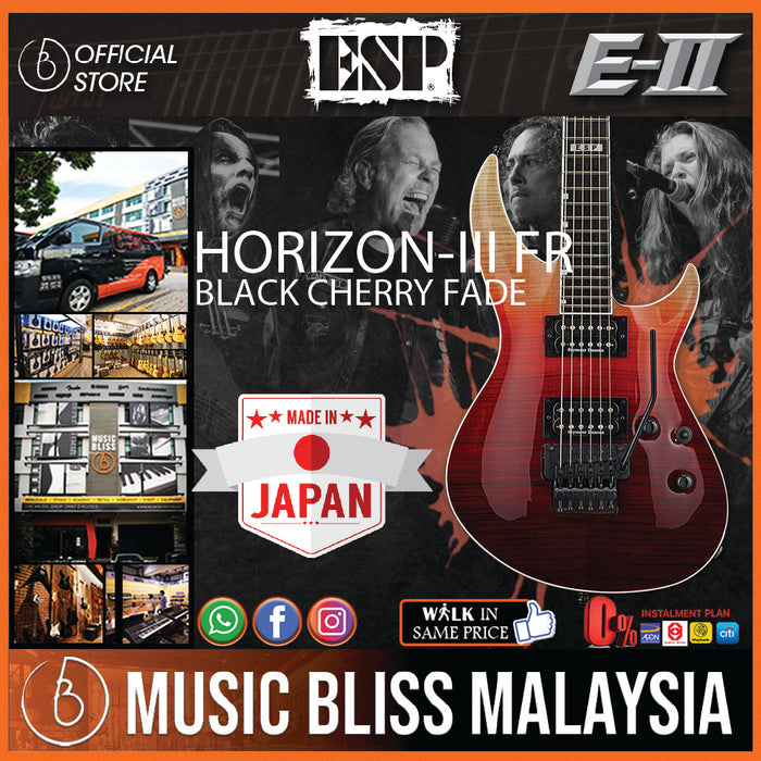 ESP E-II Horizon-III FR - Black Cherry Fade [Made in Japan] - Music Bliss Malaysia