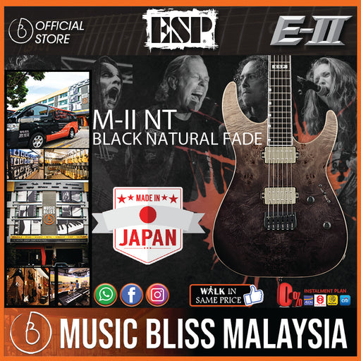 ESP E-II M-II NT - Black Natural Fade [Made in Japan] - Music Bliss Malaysia