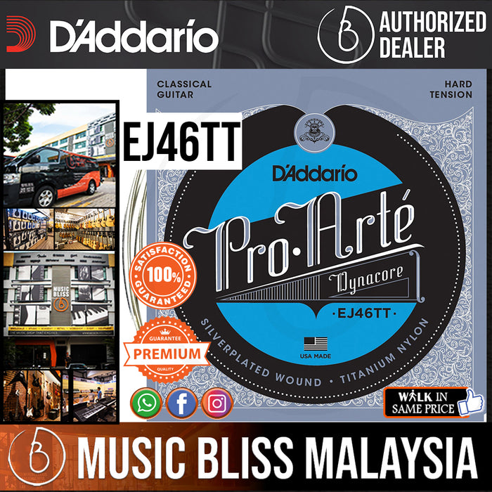 D'addario EJ46TT Pro-Arte Dynacore Classical Strings, Titanium Trebles, Hard Tension - Music Bliss Malaysia