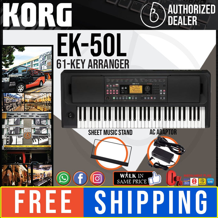 Korg EK-50 L 61-key Arranger with 0% Instalment - Music Bliss Malaysia