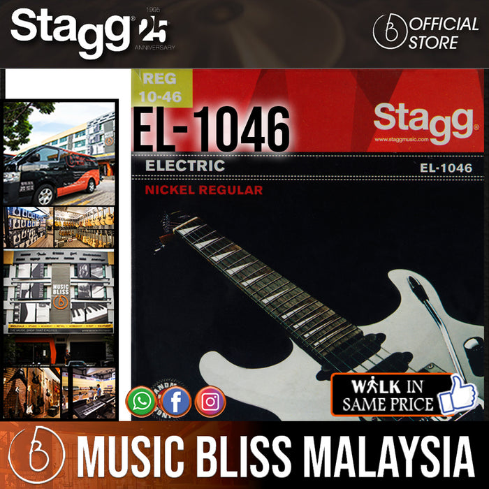 Stagg EL-1046 Nickel Plated Steel Set of Strings for Electric Guitar (EL1046) - Music Bliss Malaysia