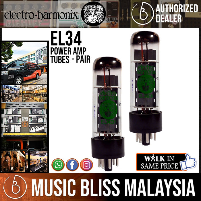 Electro-Harmonix EL34 Power Amp Tubes - Matched Pair - Music Bliss Malaysia