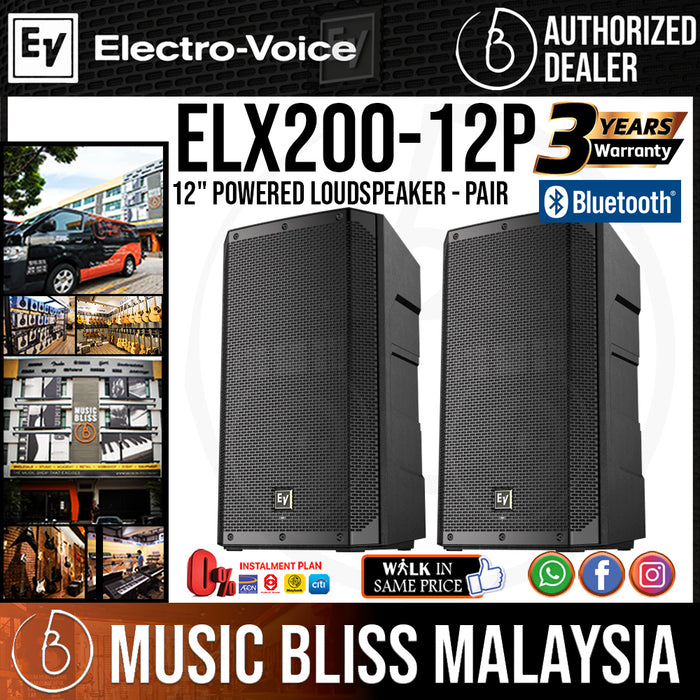 EV Electro-Voice ELX200-12P 1200W 12" Powered Speaker - Pair (Electro Voice ELX200 12P) *Everyday Low Prices Promotion* - Music Bliss Malaysia