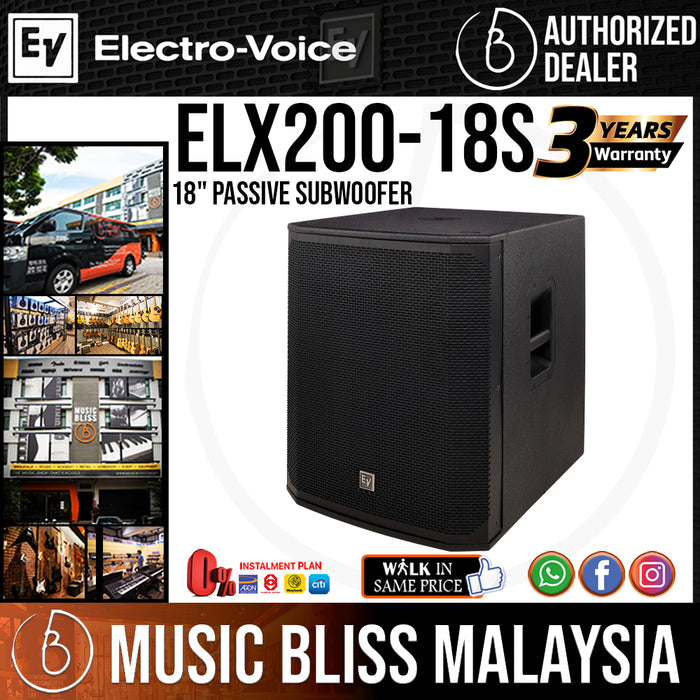 EV Electro-Voice ELX200-18S 1600W 18" Passive Subwoofer (Electro Voice ELX200 18S) - Music Bliss Malaysia