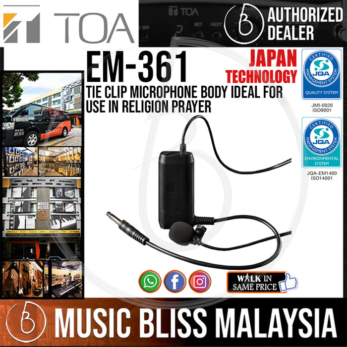 TOA EM-361 Tie Clip Microphone (EM361) *Everyday Low Prices Promotion* - Music Bliss Malaysia