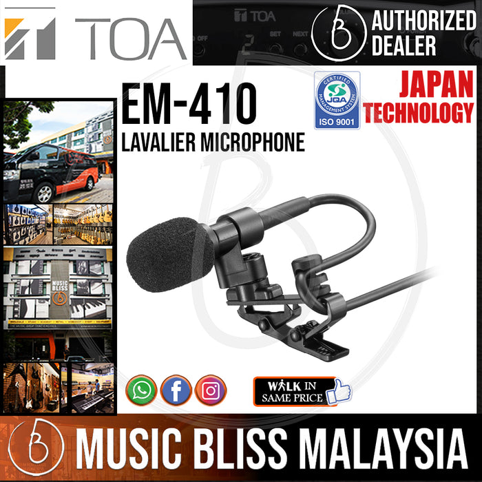 TOA EM-410 Lavalier Microphone (EM410) *Everyday Low Prices Promotion* - Music Bliss Malaysia