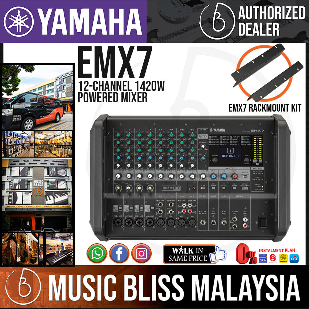Emx 7 Yamaha EMX7 12-Input Powered Mixer | Music Bliss Malaysia