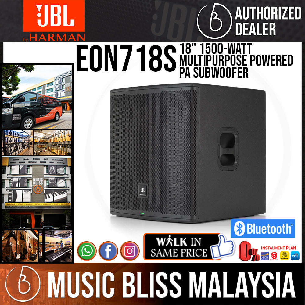 JBL EON718S 1500 watt 18 inch Powered PA Subwoofer Music Bliss