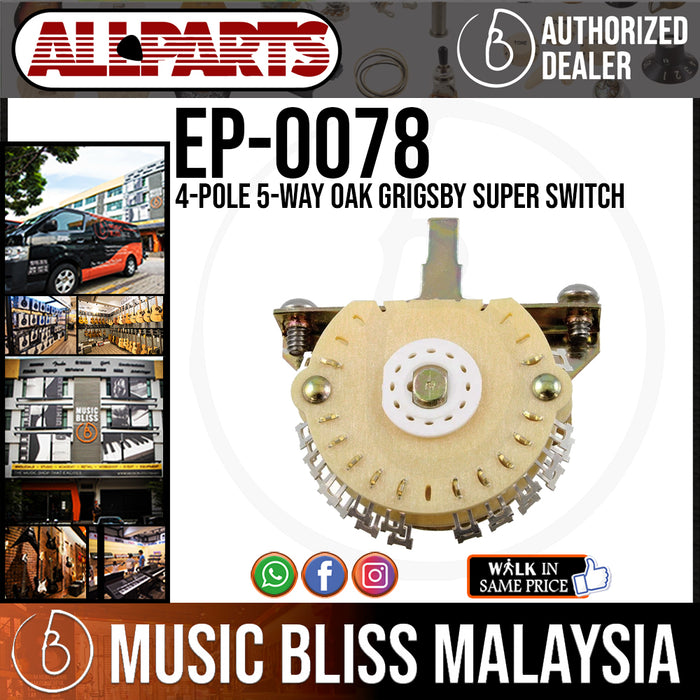 Allparts EP-0078 4-Pole 5-Way Oak Grigsby Super Switch - Music Bliss Malaysia