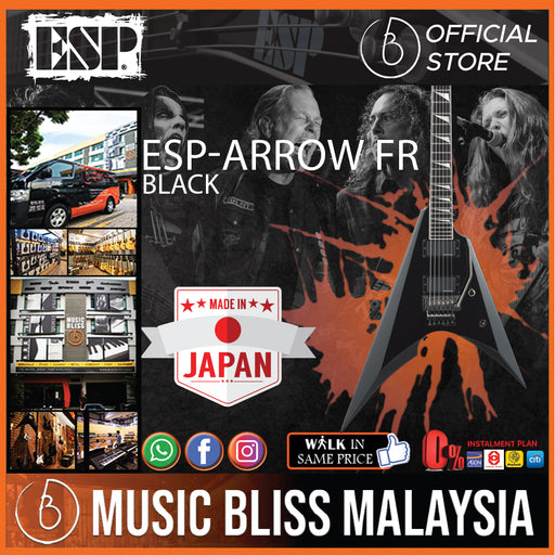 ESP Arrow FR Electric Guitar - Black (ARROW) - Music Bliss Malaysia