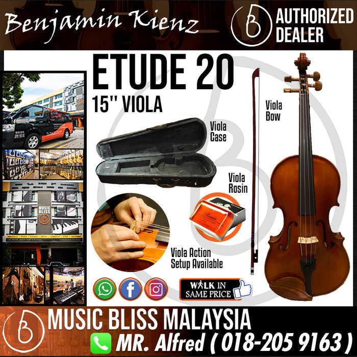 Benjamin Kienz Selection ETUDE 20 15'' Viola with Case - Music Bliss Malaysia