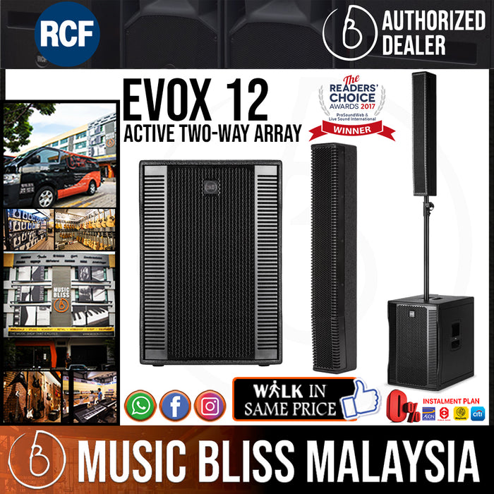 RCF EVOX 12 Active Two-Way Array with 15" Subwoofer (EVOX12) - Music Bliss Malaysia