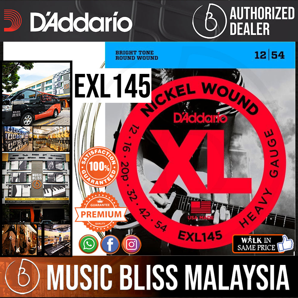 Exl145 D'Addario EXL145 Nickel Wound Electric Strings -.012-.054 Heavy | Music ...