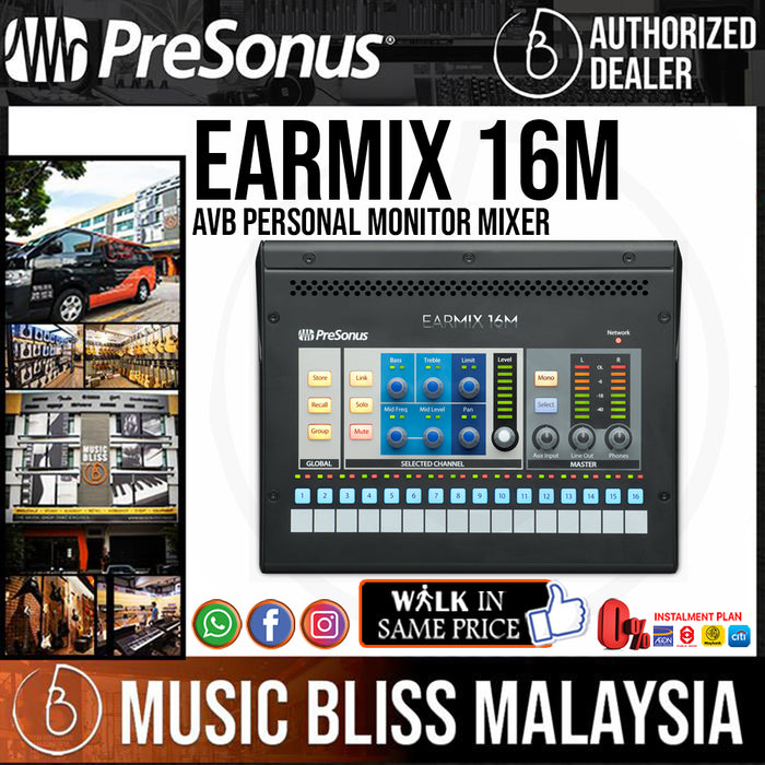PreSonus EarMix 16M AVB Personal Monitor Mixer - Music Bliss Malaysia
