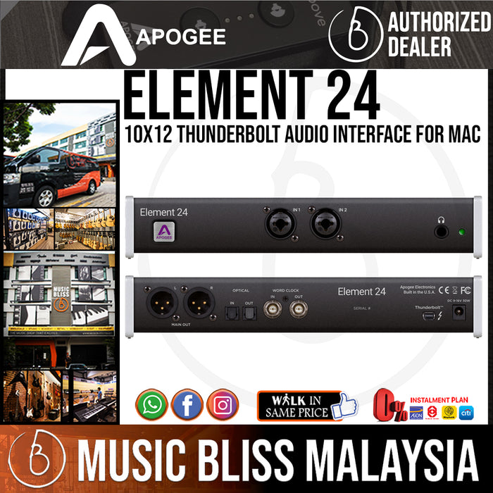 Apogee Element 24 - 10x12 Thunderbolt Audio Interface for Mac - Music Bliss Malaysia