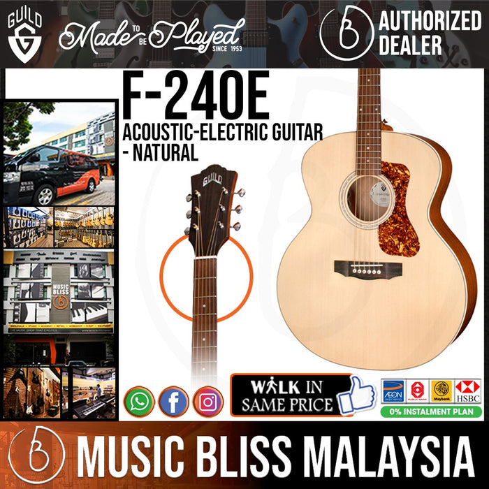 Guild F-240E Acoustic-electric Guitar - Natural - Music Bliss Malaysia