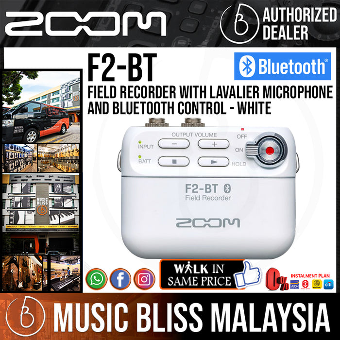 Zoom F2BT Field Recorder with Lavalier Microphone and Bluetooth