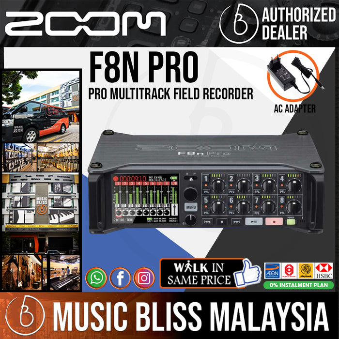 Zoom F8n Pro Multitrack Field Recorder with 0% Instalment - Music Bliss Malaysia